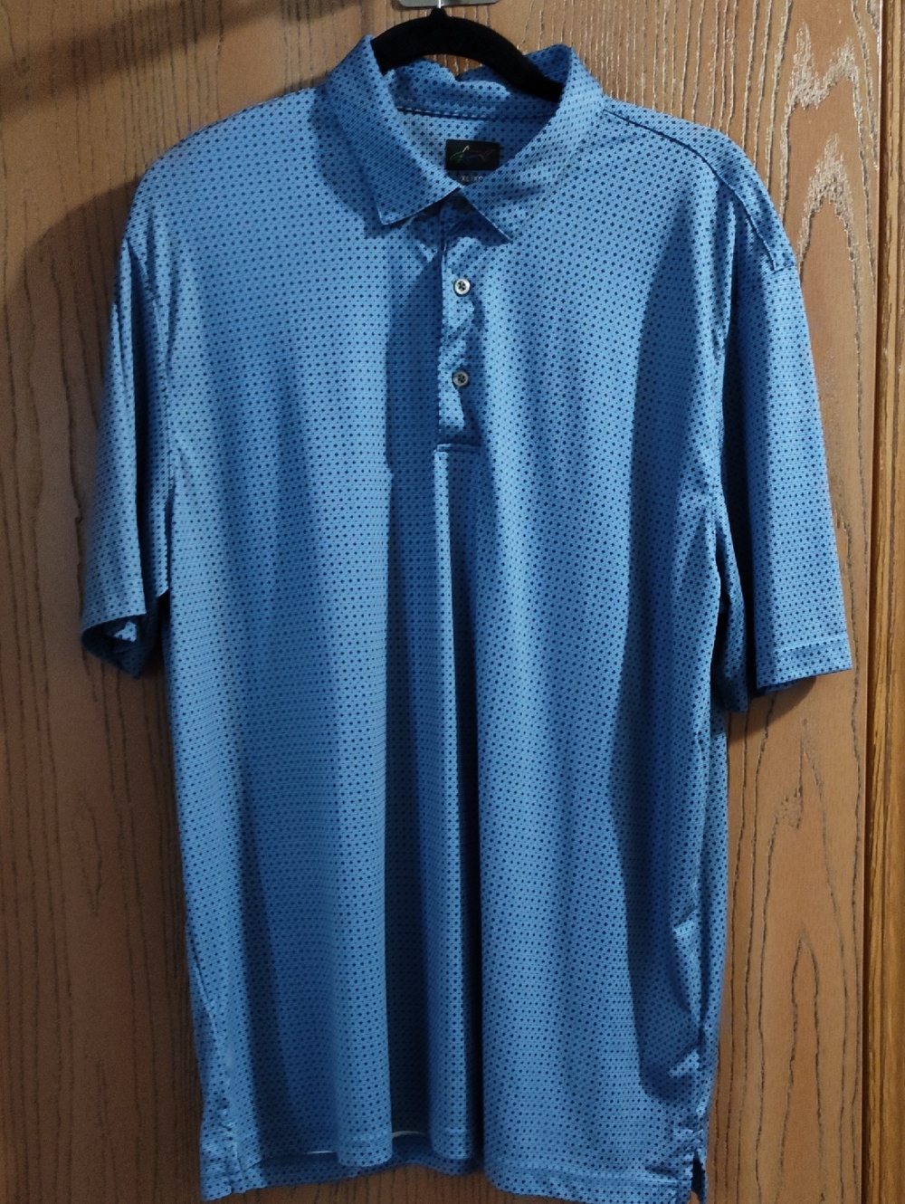 Greg Norman Collection Blue Micro-Pattern Polo Shirt